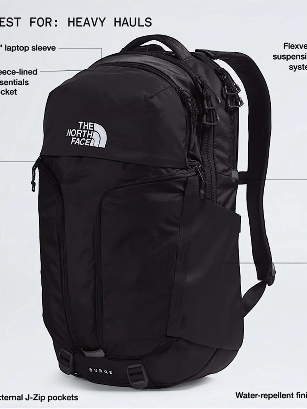 The North Face Black Surge Backpack